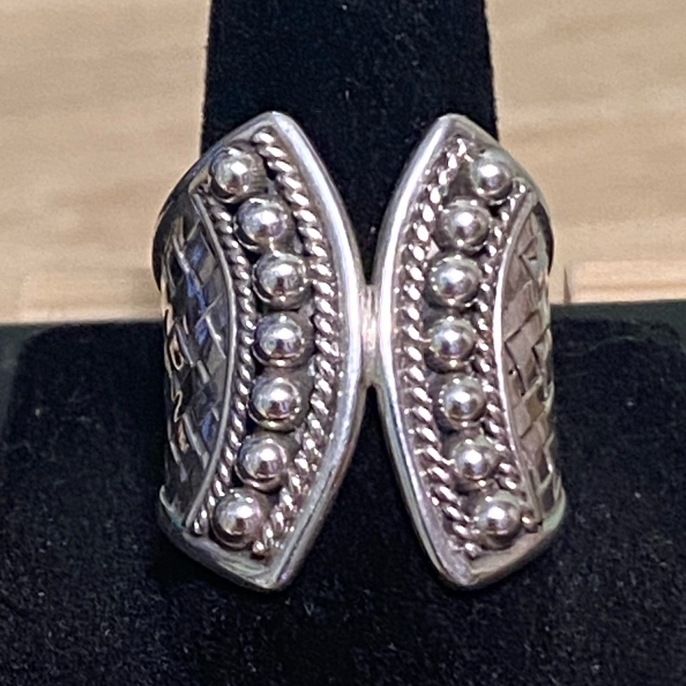 Bali Tuxedo Ring 925 Sterling Silver